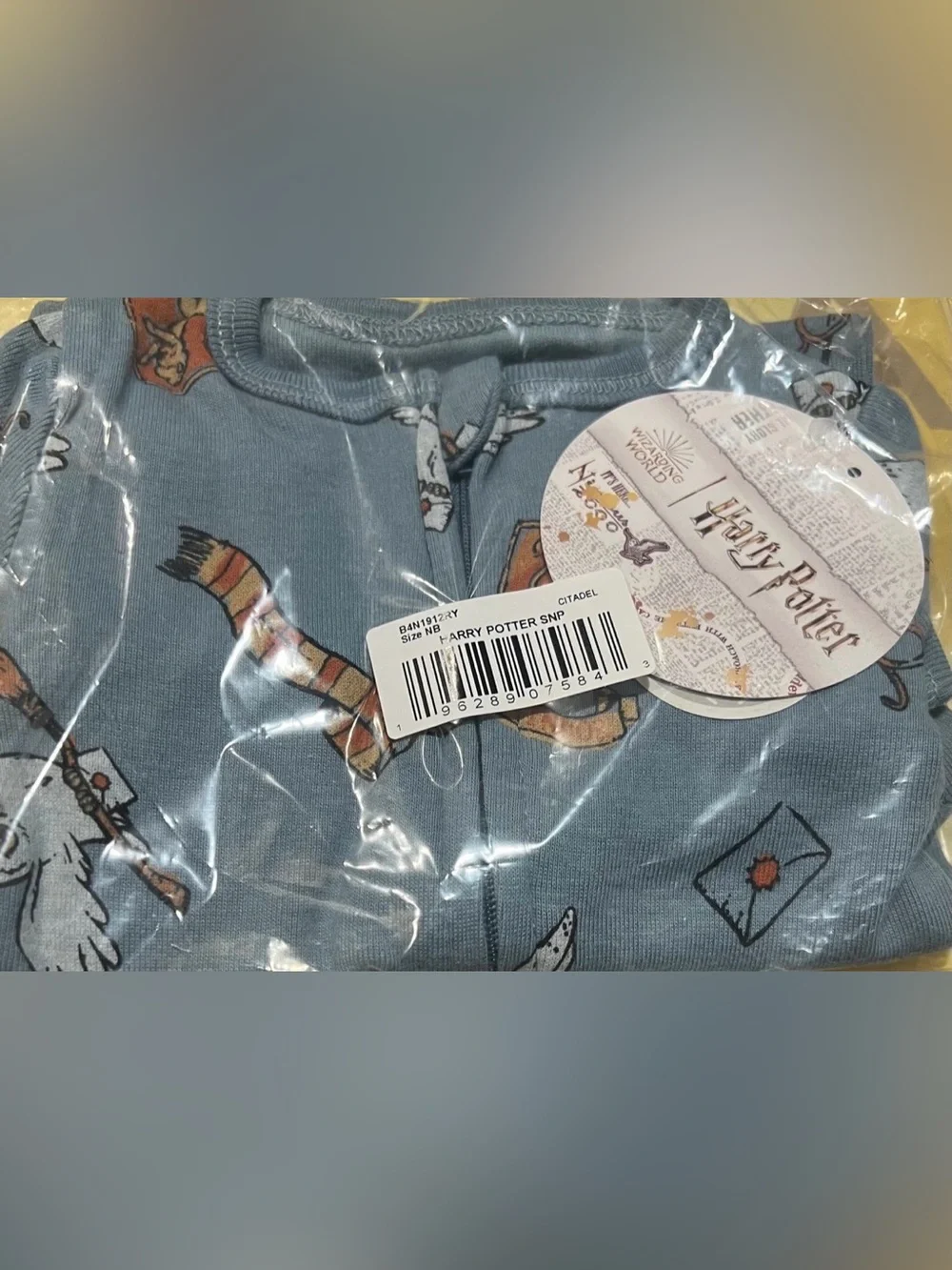 Harry Potter Footie Sleeper Pajama With 2 Way Zipper Gender Neutral Newborn NWT
